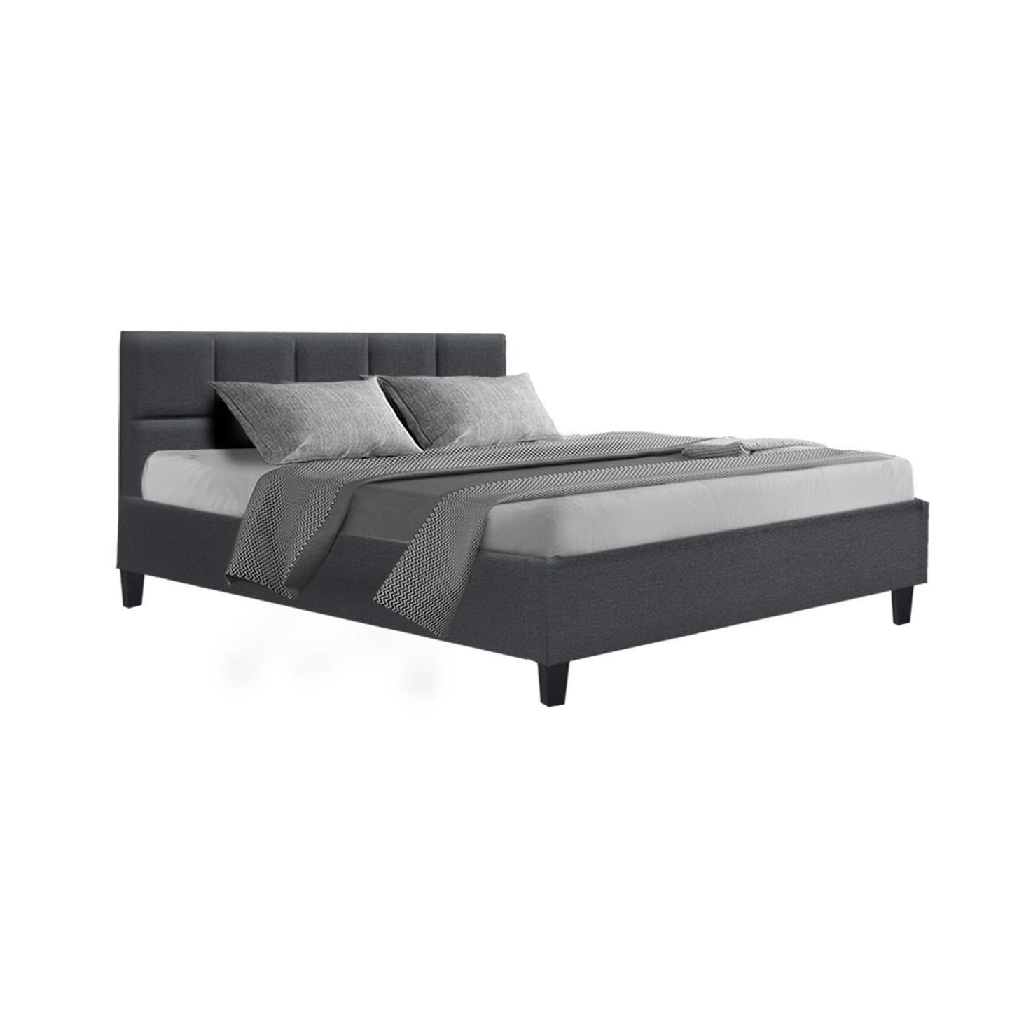 Tino Double Bed Frame – Charcoal Linen