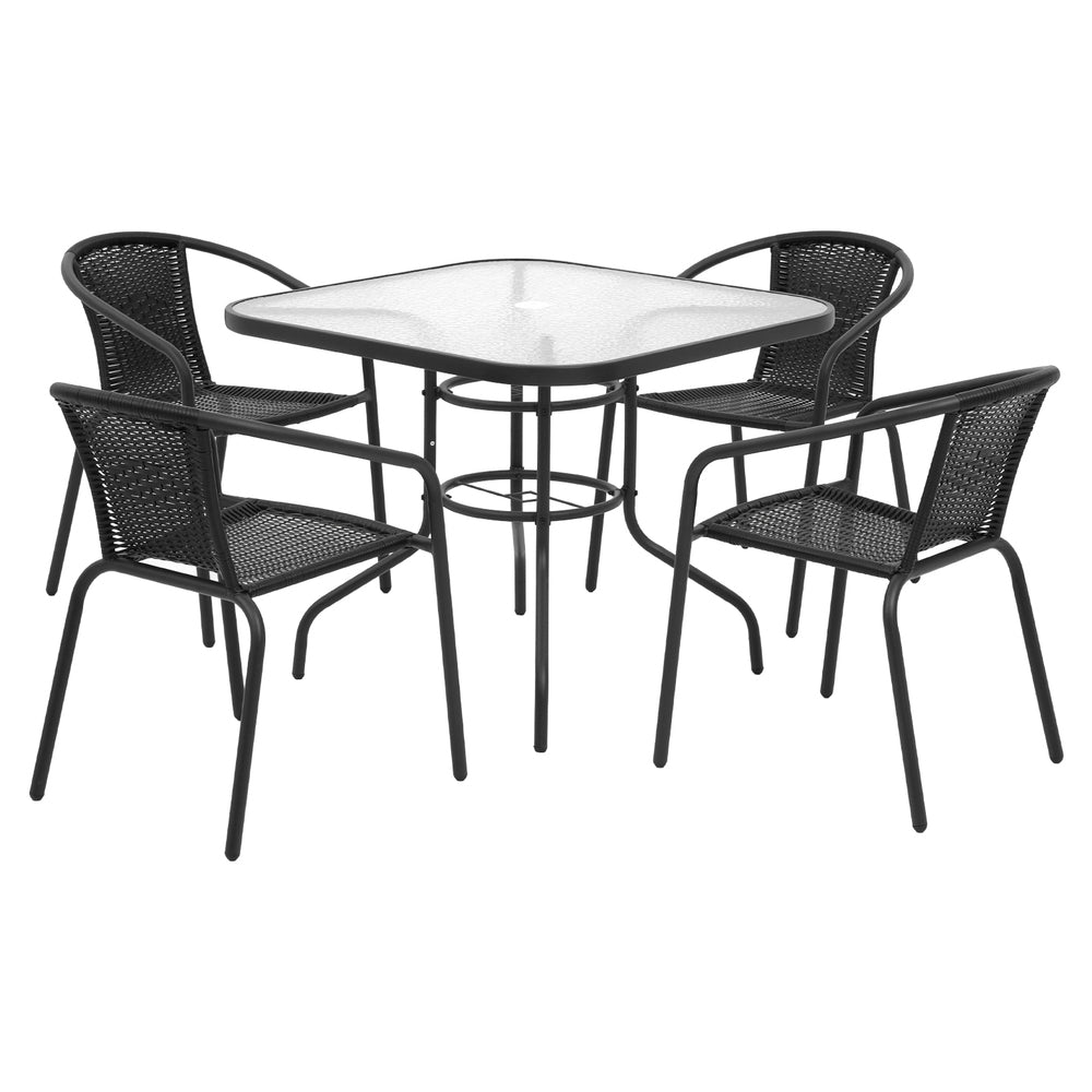 5-Piece Rattan Outdoor Dining Set