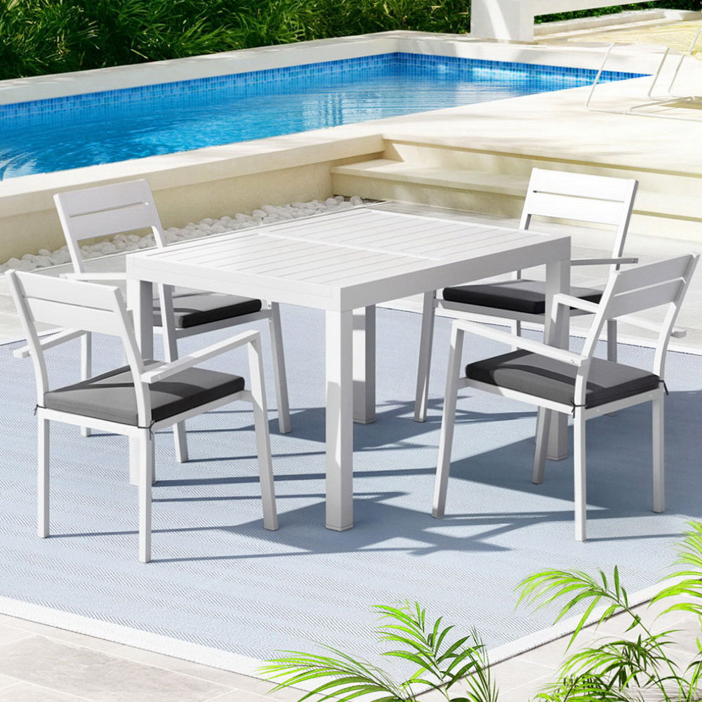 5-Piece Outdoor Dining Set - White