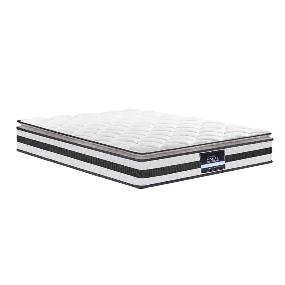 Single Package – River Wooden Bed Frame (White) + Coastline Pillow Top Mattress