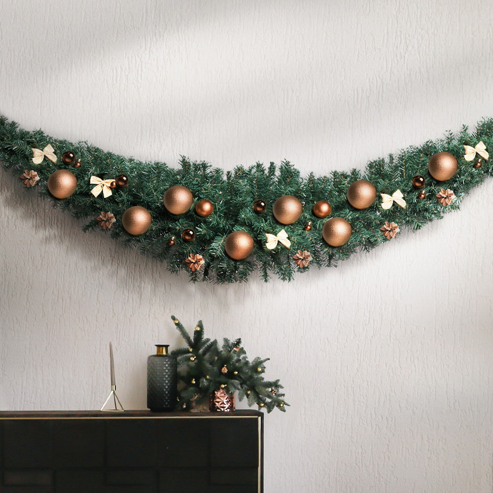 2.4M Christmas Garland Xmas Decorations Green