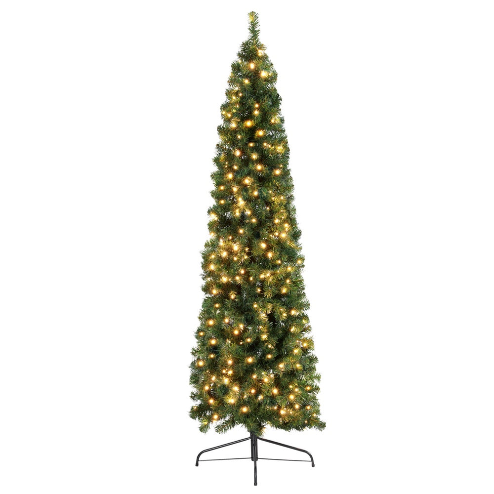 2.1M Slim Pre Lit 250 Warm White LED Lights Christmas Tree - 430 Tips