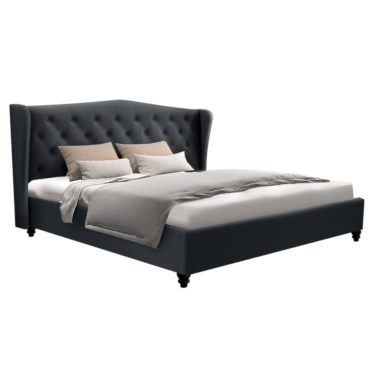 Bed Frame King Size Charcoal PIER - OZ Home Deals