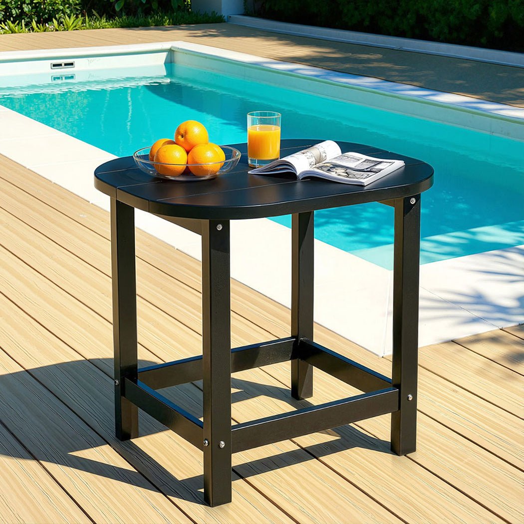 Gardeon Outdoor Coffee Side Table HDPE Desk Patio Furniture Camping Garden Black - OZ Home Deals