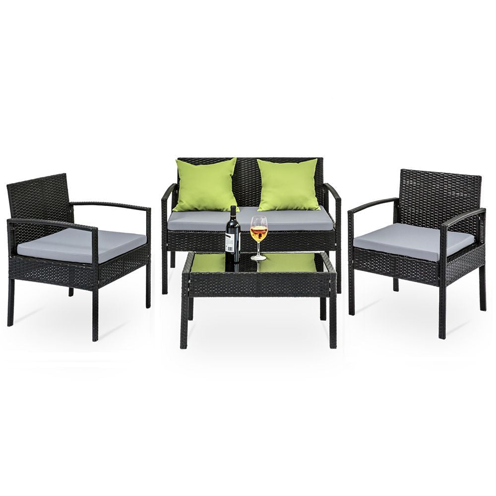 Gardeon Outdoor Sofa Set Wicker Lounge Setting Table and Chairs Patio Furniture - OZ Home Deals