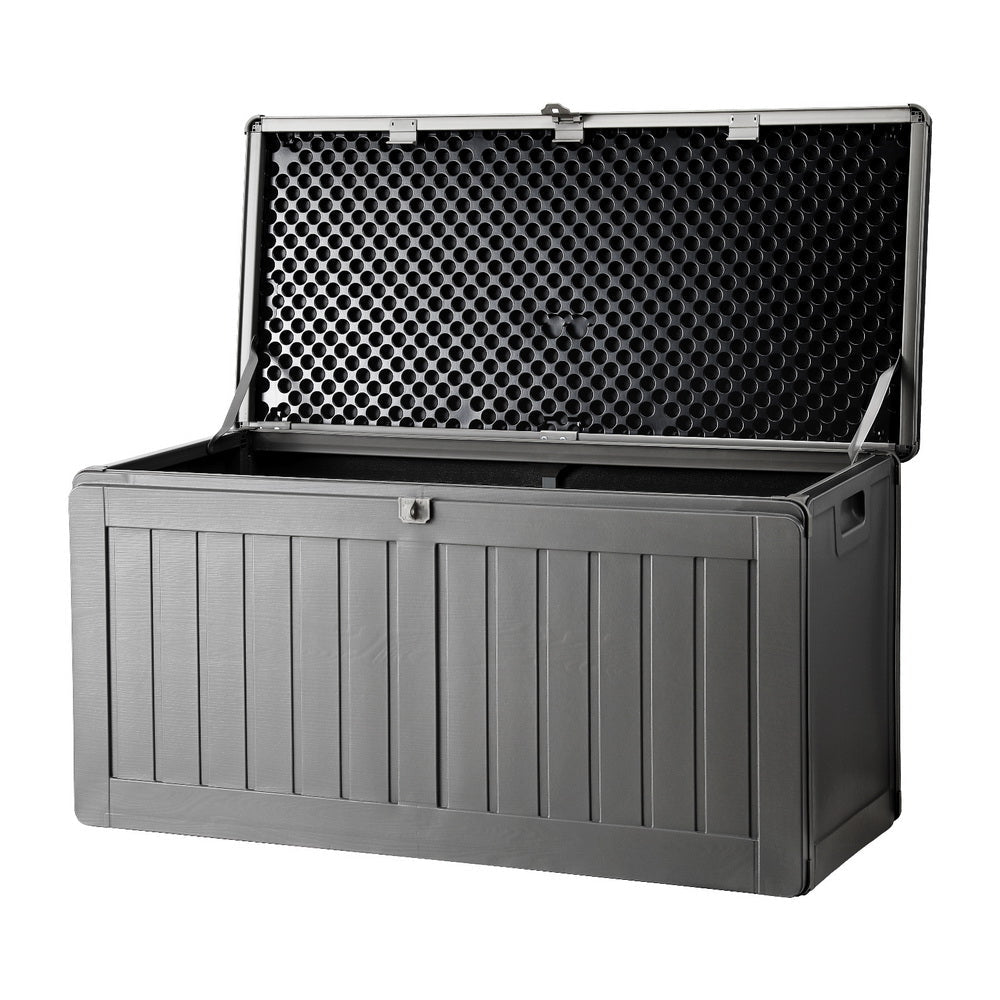 Gardeon Outdoor Storage Box 190L Container Lockable Garden Bench Tool Shed Black - OZ Home Deals