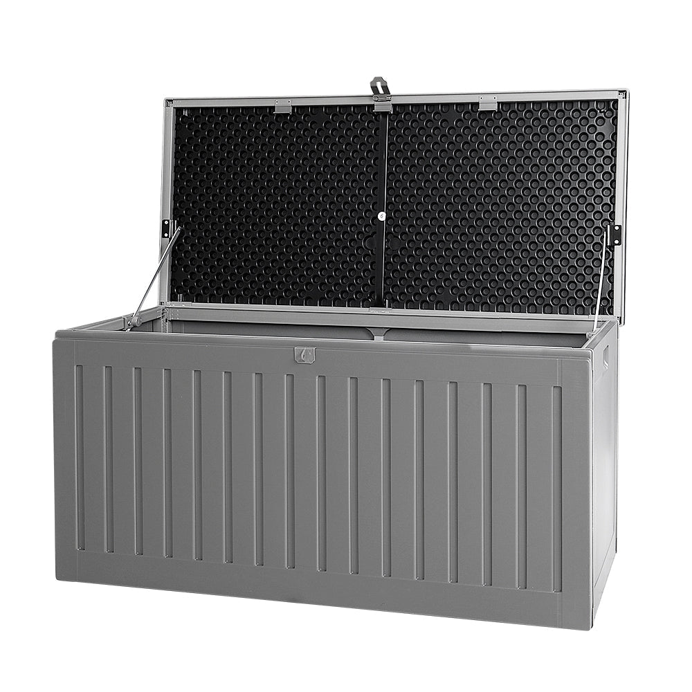 Gardeon Outdoor Storage Box 270L Container Lockable Garden Bench Tool Shed Grey - OZ Home Deals
