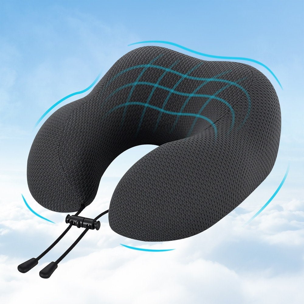 Giselle Bedding Travel Neck Pillow U-Shape Support Memory Foam Plane Car Cushion - OZ Home Deals