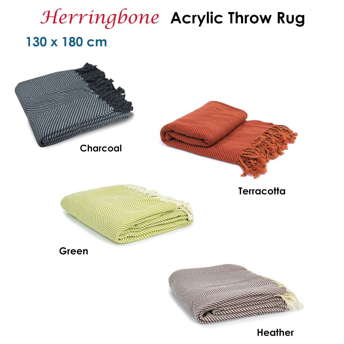 Herringbone Acrylic Throw Heather - OZ Home Deals