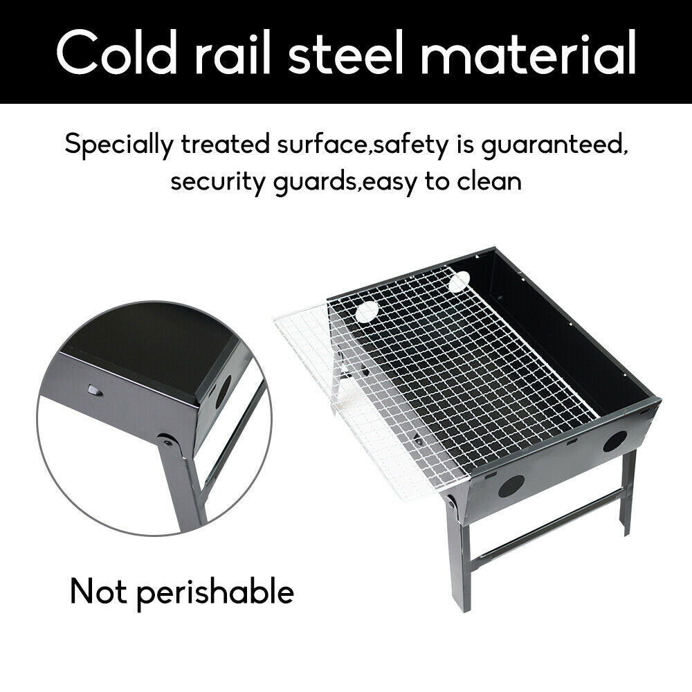 Outdoor Camping Portable & Foldable Charcoal BBQ Grill Hibachi Picnic Barbecue - OZ Home Deals