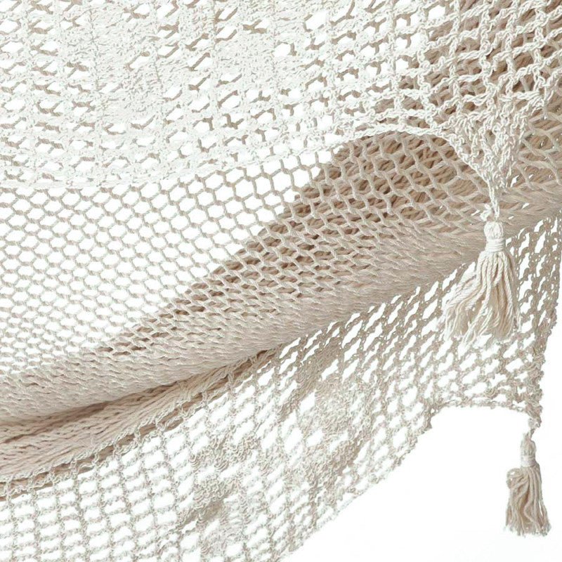 Outdoor undercover cotton Mayan Legacy hammock with hand crocheted tassels Queen Size Marble Colour - OZ Home Deals