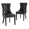 1 Set of 2 Artiss Dining Chairs Black Leather - OZ Home Deals