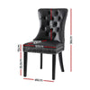 1 Set of 2 Artiss Dining Chairs Black Leather - OZ Home Deals