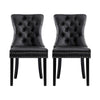 1 Set of 2 Artiss Dining Chairs Black Leather - OZ Home Deals