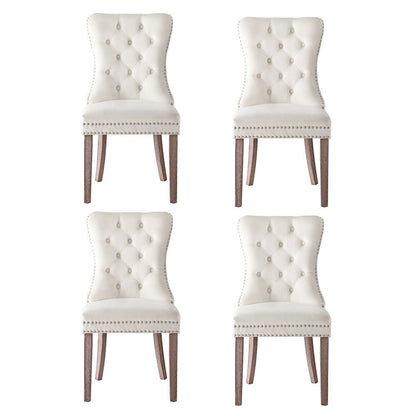 1 Set of 4 Artiss Dining Chairs Beige Velvet - OZ Home Deals