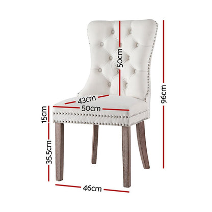 1 Set of 4 Artiss Dining Chairs Beige Velvet - OZ Home Deals