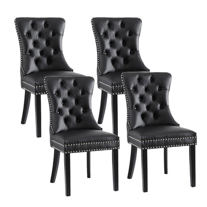 1 Set of 4 Artiss Dining Chairs Black Leather - OZ Home Deals