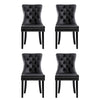 1 Set of 4 Artiss Dining Chairs Black Leather - OZ Home Deals
