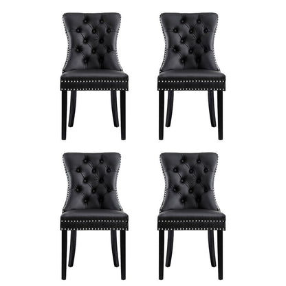 1 Set of 4 Artiss Dining Chairs Black Leather - OZ Home Deals