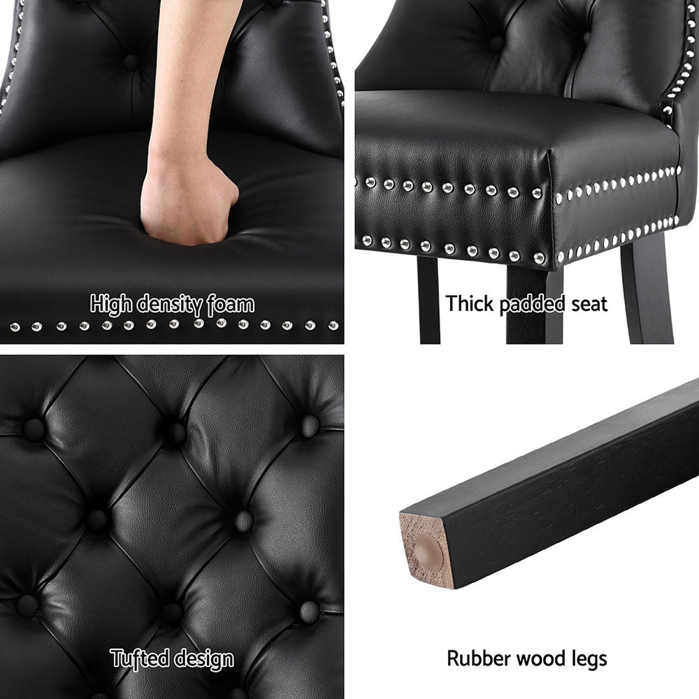 1 Set of 4 Artiss Dining Chairs Black Leather - OZ Home Deals