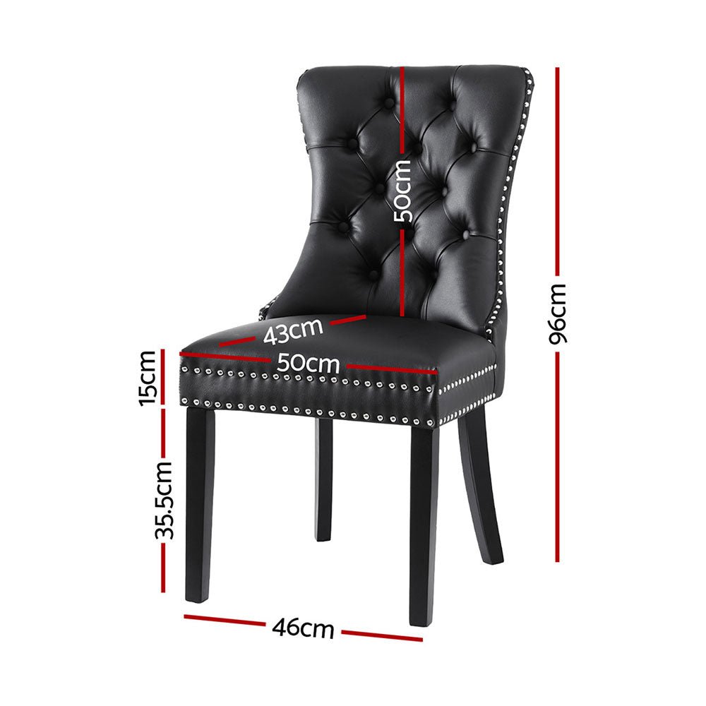 1 Set of 4 Artiss Dining Chairs Black Leather - OZ Home Deals