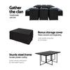 10-Seater Outdoor Dining Set - Black - OZ Home Deals
