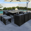 10-Seater Outdoor Dining Set - Black - OZ Home Deals