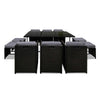 10-Seater Outdoor Dining Set - Black - OZ Home Deals
