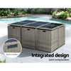 10-Seater Wicker Outdoor Dining Set - Grey - OZ Home Deals