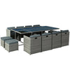 12-Seater Outdoor Dining Set - Grey - OZ Home Deals