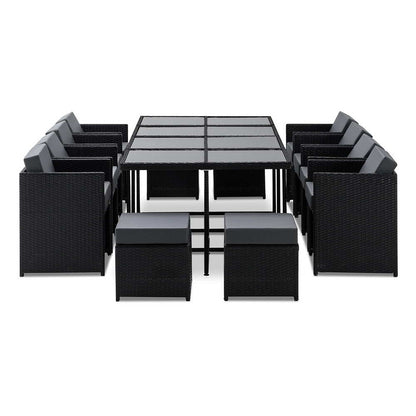13-Piece Outdoor Dining Set - Charcoal - OZ Home Deals