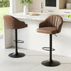 2x Brisbane PU Leather Bar Stools – Ergonomic Shell Design, Brown/Black - OZ Home Deals