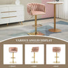 2x Jhapa Velvet Swivel Bar Stools – Adjustable Height, Pink - OZ Home Deals