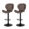 2x Melbourne Rattan Bar Stools – Adjustable Height 90 - 112cm, Brown/Black - OZ Home Deals