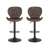 2x Melbourne Rattan Bar Stools – Adjustable Height 90 - 112cm, Brown/Black - OZ Home Deals