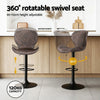 2x Melbourne Rattan Bar Stools – Adjustable Height 90 - 112cm, Brown/Black - OZ Home Deals