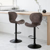 2x Melbourne Rattan Bar Stools – Adjustable Height 90 - 112cm, Brown/Black - OZ Home Deals