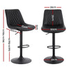 2x Perth PU Leather Bar Stools – Ergonomic Diamond-Style, Black - OZ Home Deals