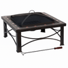 30" Square Slate Tile Fire Pit Outdoor Patio Heater Fireplace - OZ Home Deals