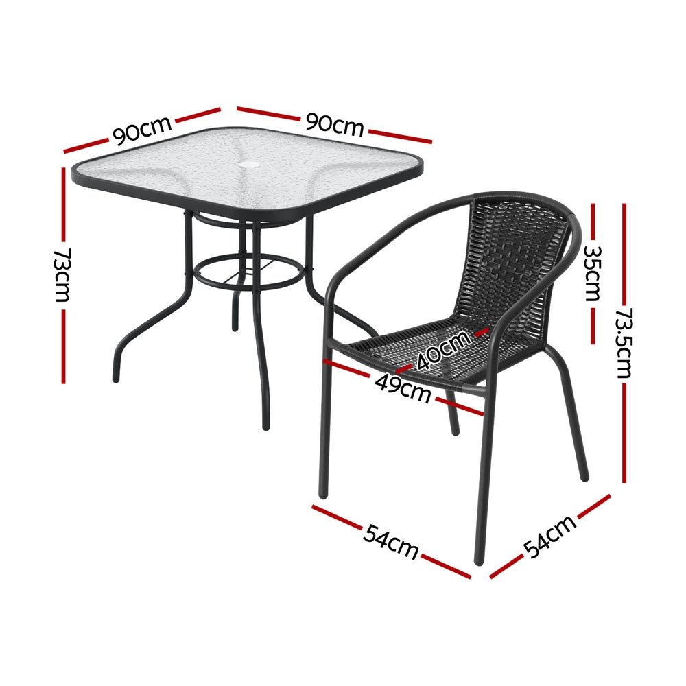 5-Piece Rattan Outdoor Dining Set - OZ Home Deals