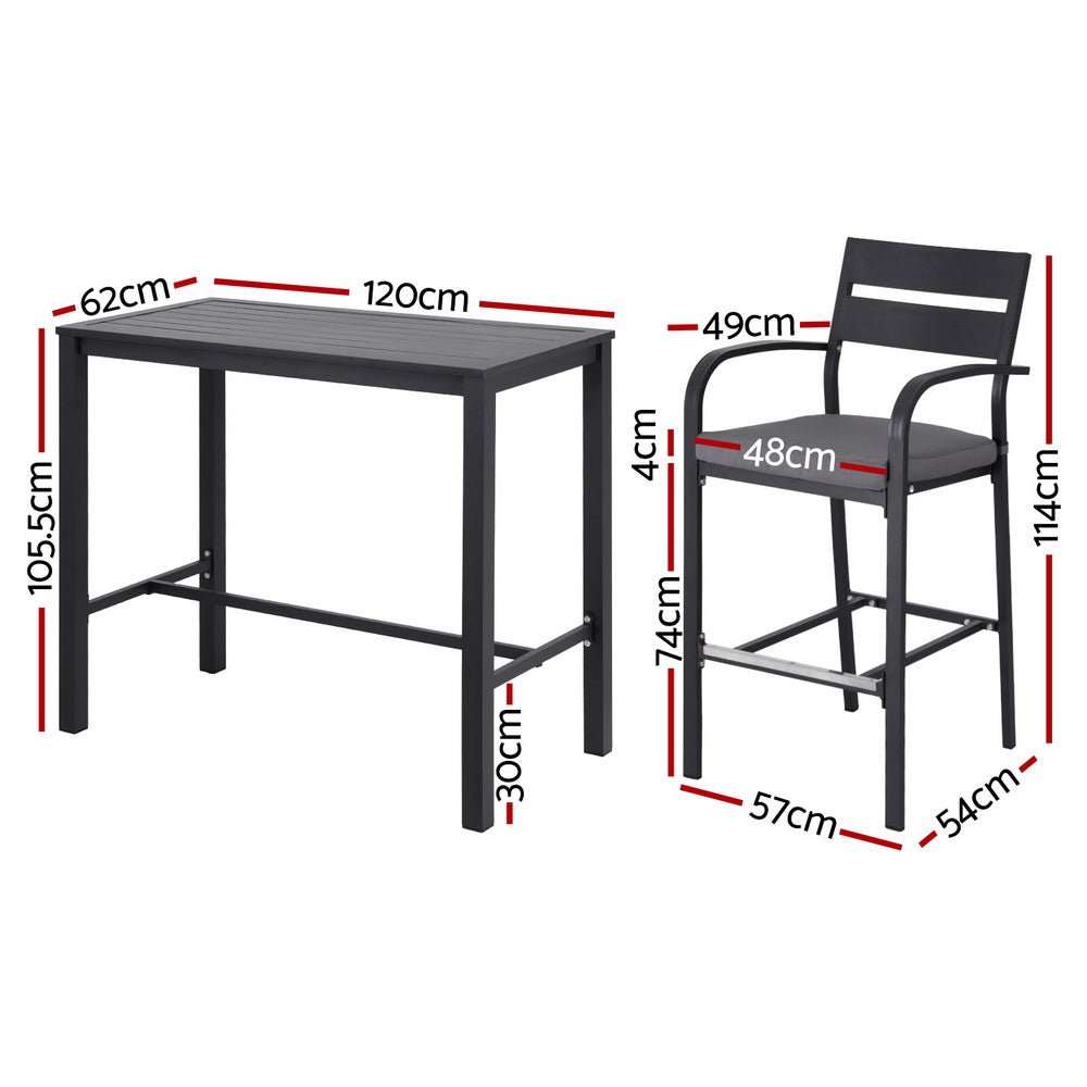5PC Outdoor Bar Set - Black - OZ Home Deals
