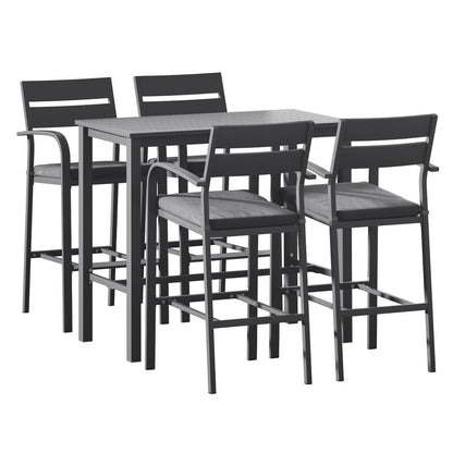 5PC Outdoor Bar Set - Black - OZ Home Deals