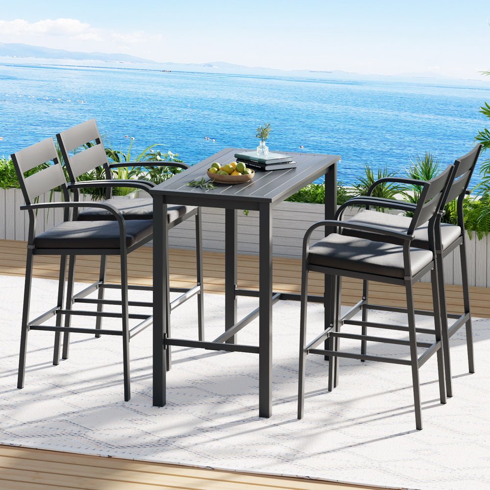 5PC Outdoor Bar Set - Black - OZ Home Deals