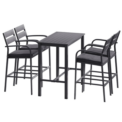 5PC Outdoor Bar Set - Black - OZ Home Deals