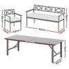6-Seater Acacia Wood Outdoor Dining Set - Grey - OZ Home Deals