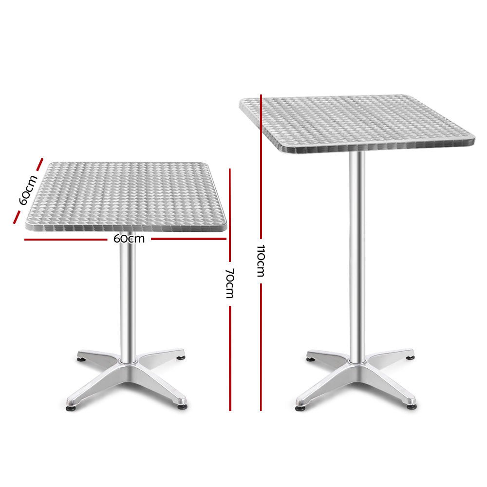 60x60cm Stainless Steel Folding Bar Table - OZ Home Deals