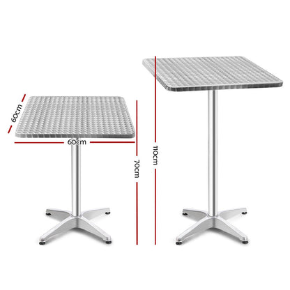 60x60cm Stainless Steel Folding Bar Table - OZ Home Deals