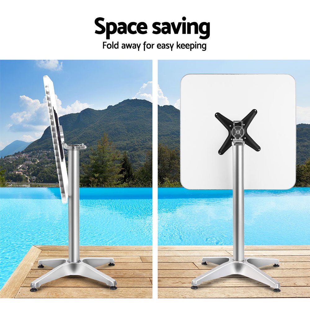 60x60cm Stainless Steel Folding Bar Table - OZ Home Deals