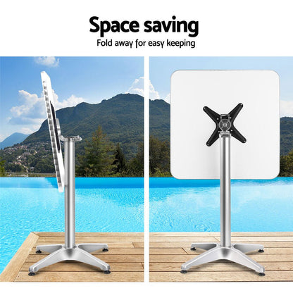 60x60cm Stainless Steel Folding Bar Table - OZ Home Deals