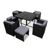8-Seater Outdoor Wicker Dining Set – Black - OZ Home Deals